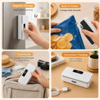 Mini Bag Sealer with Cutter and Magnet,Upgraded 8 Adjustable Levels Rechargeable Heat Sealer,Portable Sealing Machine for Chips Snacks Plastic Bags,Mylar Bags,Kitchen Gadgets for Food Resealer 1 Pack