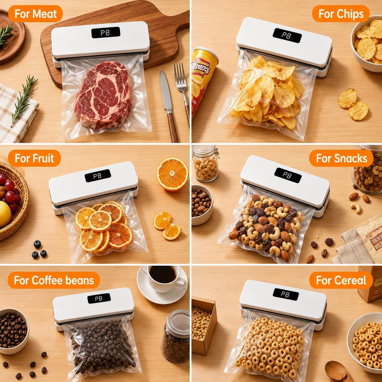 Mini Bag Sealer with Cutter and Magnet,Upgraded 8 Adjustable Levels Rechargeable Heat Sealer,Portable Sealing Machine for Chips Snacks Plastic Bags,Mylar Bags,Kitchen Gadgets for Food Resealer 1 Pack