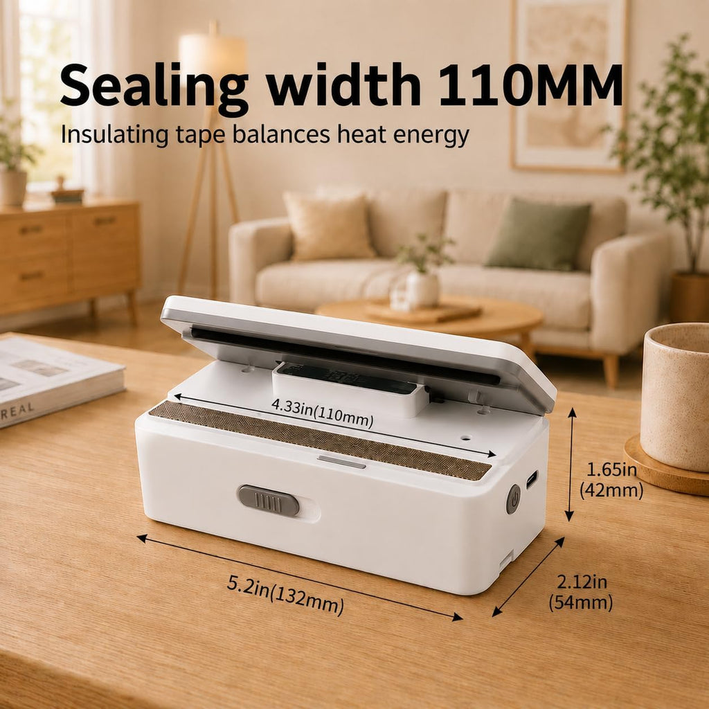 Mini Bag Sealer with Cutter and Magnet,Upgraded 8 Adjustable Levels Rechargeable Heat Sealer,Portable Sealing Machine for Chips Snacks Plastic Bags,Mylar Bags,Kitchen Gadgets for Food Resealer 1 Pack